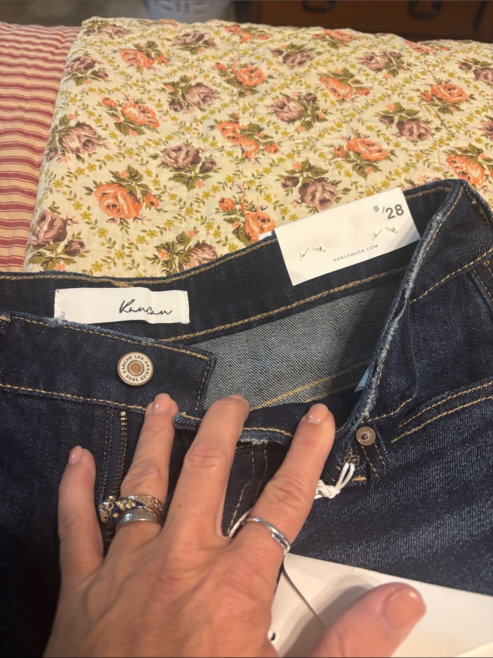 KanCan Women's High-Rise Dark Indigo Stretch Jeans
